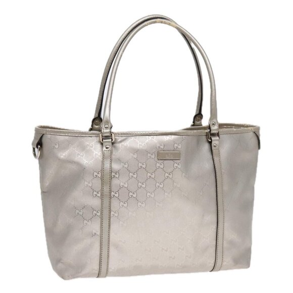 GUCCI GG implementation Tote Bag PVC Silver Auth - Picture 7 of 16